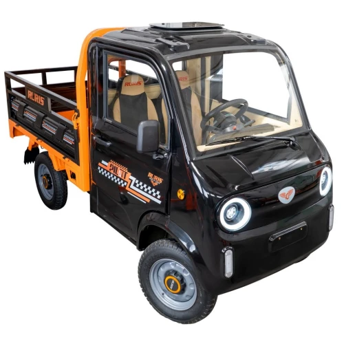 Camioneta electrica RURIS Pilot 5000A – motor 4900W, autonomie pana la 130 km, sarcina 898 kg, 2 locuri, fara permis auto, omologat pentru drum public, negru