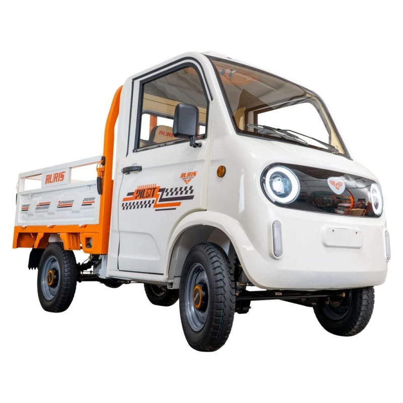 Camioneta electrica RURIS Pilot 5000A – motor 4900W, autonomie pana la 130 km, sarcina 898 kg, 2 locuri, fara permis auto, omologat pentru drum public, alb