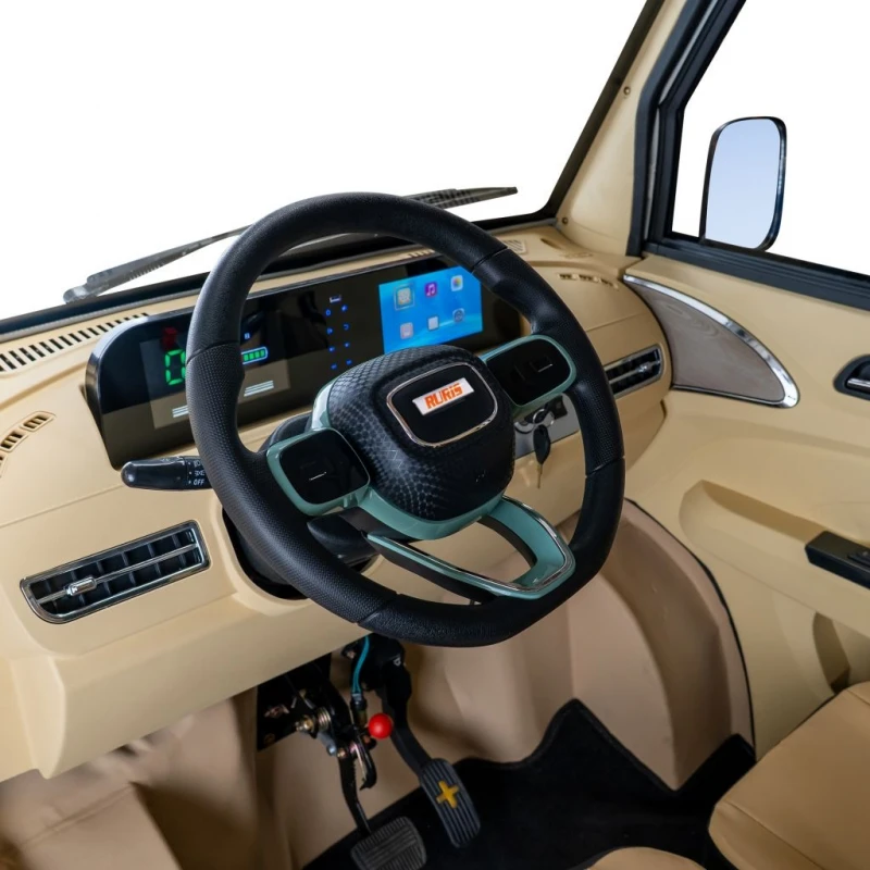 Camioneta electrica RURIS Pilot 5000A – motor 4900W, autonomie pana la 130 km, sarcina 898 kg, 2 locuri, fara permis auto, omologat pentru drum public, alb