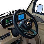 Triciclu electric pick-up RURIS Pilot 5000G, putere maxima 4900 W, autonomie pana la 130 km, cu volan, viteza maxima de 25 km/h, conform reglementarilor UE, fara permis, gri