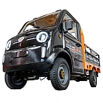 Triciclu electric pick-up RURIS Pilot 5000N, putere maxima 4900 W, autonomie pana la 130 km, cu volan, viteza maxima de 25 km/h, conform reglementarilor UE, fara permis, negru