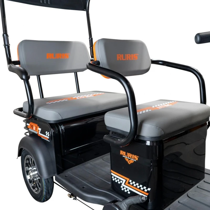 Triciclu Electric RURIS Pilot 3070N – Motor Electric 2900W, Baterie Plumb-Acid 72V 32Ah, Autonomie 60 km, Viteza 25 km/h, Capacitate 225 kg, negru