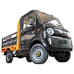 Triciclu electric pick-up RURIS Pilot 5000N, putere maxima 4900 W, autonomie pana la 130 km, cu volan, viteza maxima de 25 km/h, conform reglementarilor UE, fara permis, negru