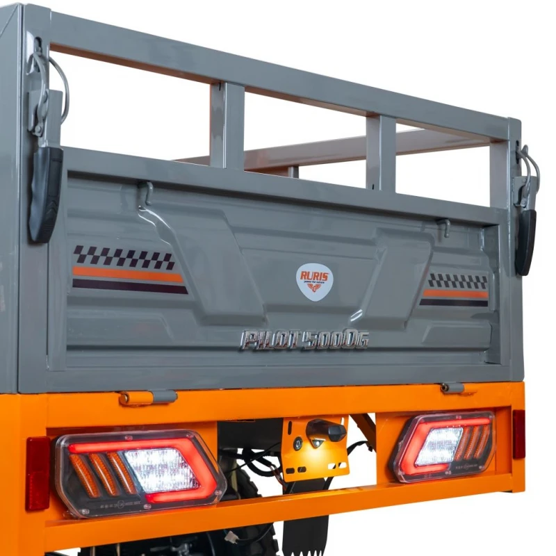 Camioneta electrica RURIS Pilot 5000G – motor 4900W, autonomie pana la 130 km, sarcina 898 kg, 2 locuri, fara permis auto, omologat pentru drum public, gri