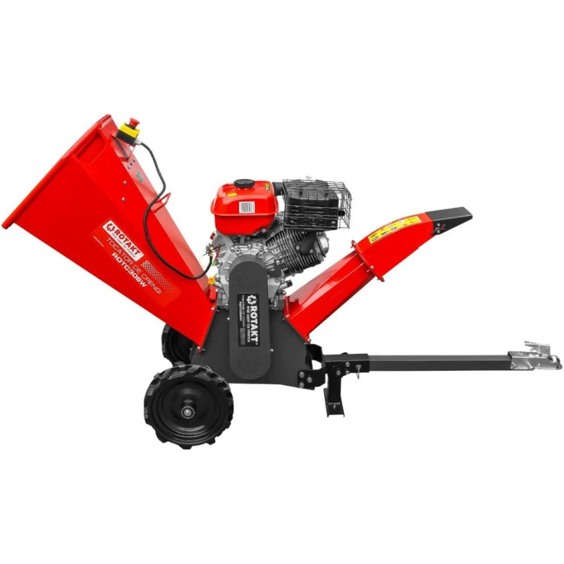 Tocator de crengi Rotakt, ROTC306W motor 13 CP benzina capacitate maxima tocare 100 mm protap cupla auto roti 5.00-9