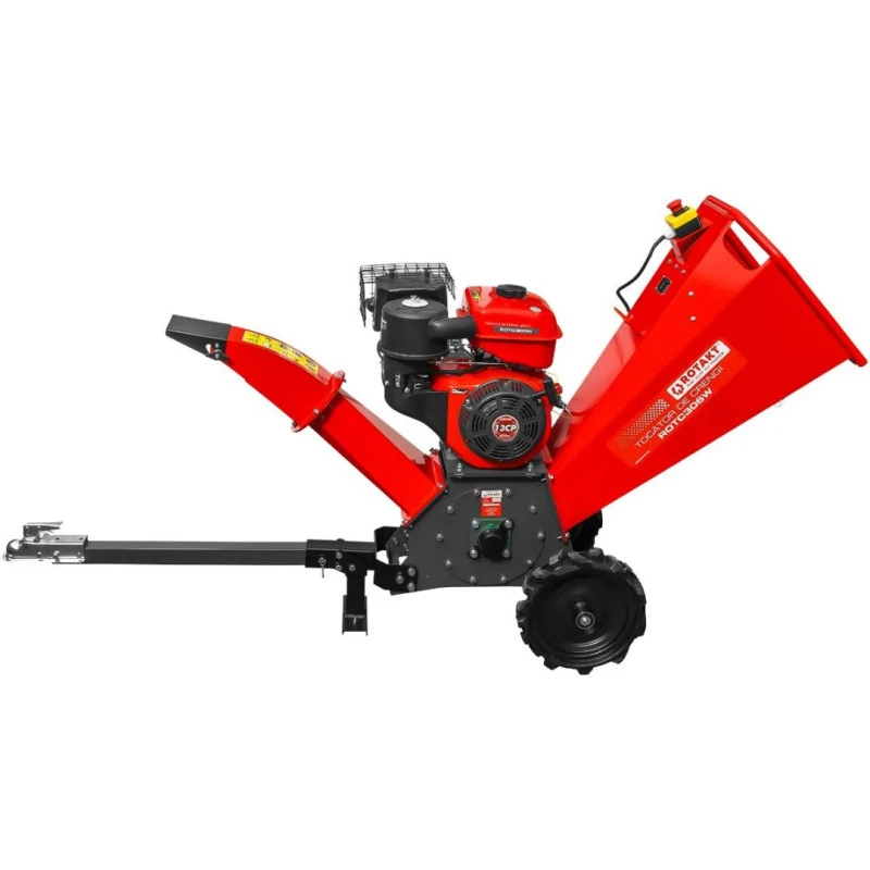 Tocator de crengi Rotakt, ROTC306W motor 13 CP benzina capacitate maxima tocare 100 mm protap cupla auto roti 5.00-9