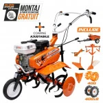 Motosapa RURIS DAC 7000ACC4, 7 cp, 83 cm, rarita, plug, dispozitiv scos cartofi, roti cauciuc si metalice fara manicot, cultivator, remorca RURIS 450S
