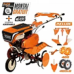Motosapa RURIS 7500ACC5, roti cauciuc 4.00-8, rarita ajustabila, plug, adaptor, dispozitiv cartofi, cultivator, roti metalice, contragreutati