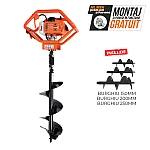 Motoburghiu de pamant RURIS TT14, motor pe benzina TEZ, 2 timpi, 68 CC, 3 CP, diametru burghie 150 mm, 200 mm, 250 mm
