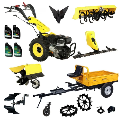 ProGARDEN Pachet Campo U16E Motocultor 14CP + RM500C Remorca 500Kg + BC120M Bara cosire + 3xPlug + FT90 Freza tractata + 2xRoti metalice RM47 + 2xCuple + 4L Ulei