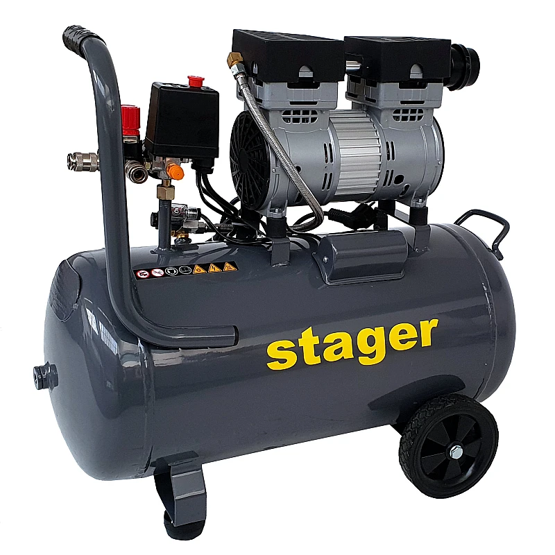 Stager HM0.75JW/50 compresor aer, 50L, 8bar, 135L/min, monofazat, angrenare directa, silentios