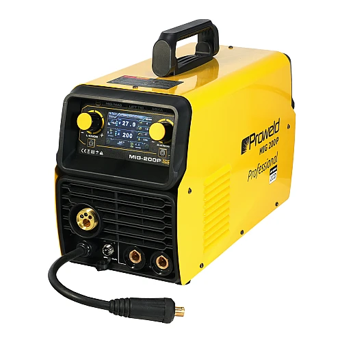 ProWELD MIG 200P Synergetic MIG/MAG functii puls simplu/dublu, DC normal, 2T/4T, mentinere automata, MMA, LiftTIG