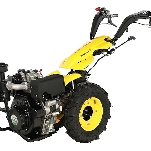 ProGARDEN Campo U12E motocultor multifunctional 12CP, diesel, pornire electrica, 3+2 viteze, reductor + FT90 freza tractata 900mm + BC12M bara cosire mobila 120cm