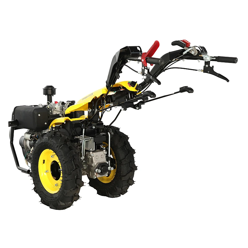 ProGARDEN Campo U12E motocultor multifunctional 12CP, diesel, pornire electrica, 3+2 viteze, reductor + BC120M bara cosire mobila 120cm