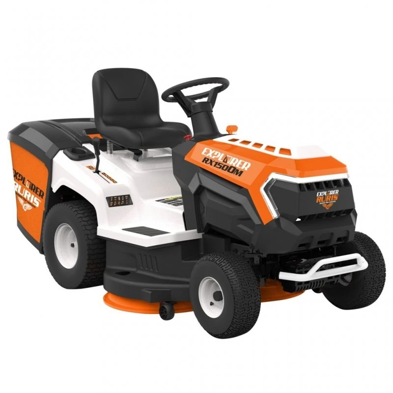 Tractor de tuns gazon RURIS RX Explorer 1500m, putere 15 CP, latime de Lucru 107 cm, transmisie hidrostatica, motor loncin