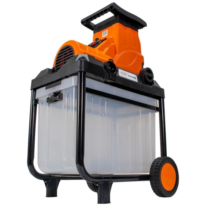Tocator de crengi si resturi vegetale RURIS ST200, 2800 W, 4500 rot/min, diametru taiere 35 mm, cos colector 45 litri