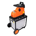 Tocator de crengi si resturi vegetale RURIS ST200S, 2800 W, diametru maxim taiere 45 mm, viteza taiere 4600 rpm, cos colectare 60 l, roti deplasare