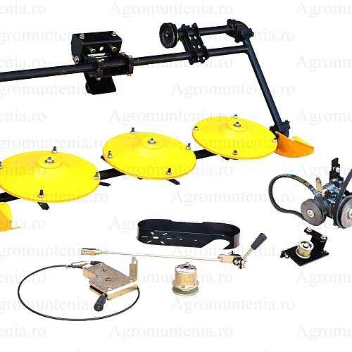 ProGARDEN Cositoare frontala rotativa cu 3 discuri pentru minitractoare Campo T12 G2, G2.1