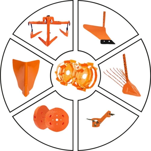 Accesorii ruris, rarita, plug, adaptor, dispozitiv scos cartofi, roti metalice 400 fara manicot, cultivator, set contragreutati 10kg