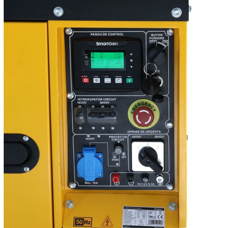 Stager YDE8600TA-TA3 Generator insonorizat 7.5kVA, 3000rpm, dual trifazat si monofazat, diesel, pornire electrica