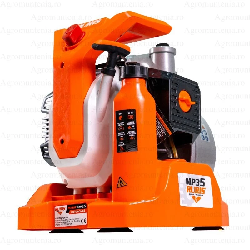 Motopompa RURIS MP 35, pe benzina 2 CP, diametru furtun 1.5 toli, debit maxim 15 m³/h