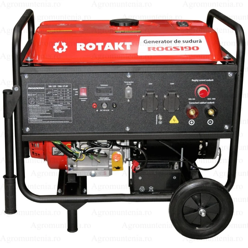 Generator Curent si Sudura Rotakt ROGS190 – 3.9 kW, 190 A, 15CP, Consum Redus 3.12 l/h, 8h Autonomie