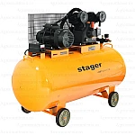 Stager Air 60C370 compresor aer, 370L, 10bar, 600L/min, trifazat, angrenare curea