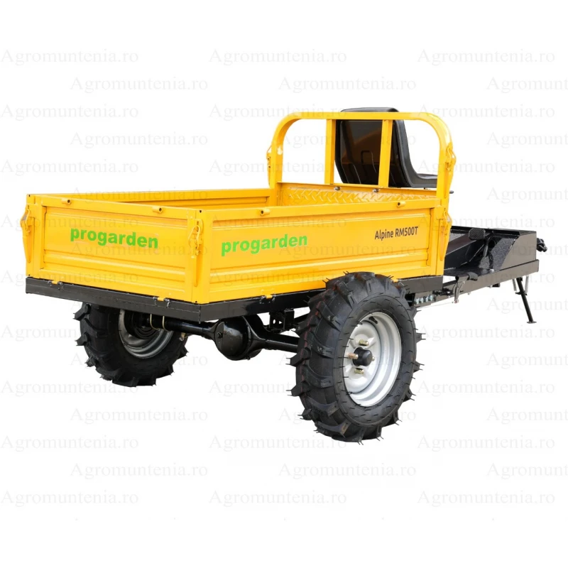 ProGARDEN Alpine RM500T Remorca cu tractiune G2, 500kg, 1 osie, prindere bolt pentru motocultor, roti profil agricol 6.00-12, 4 prezoane