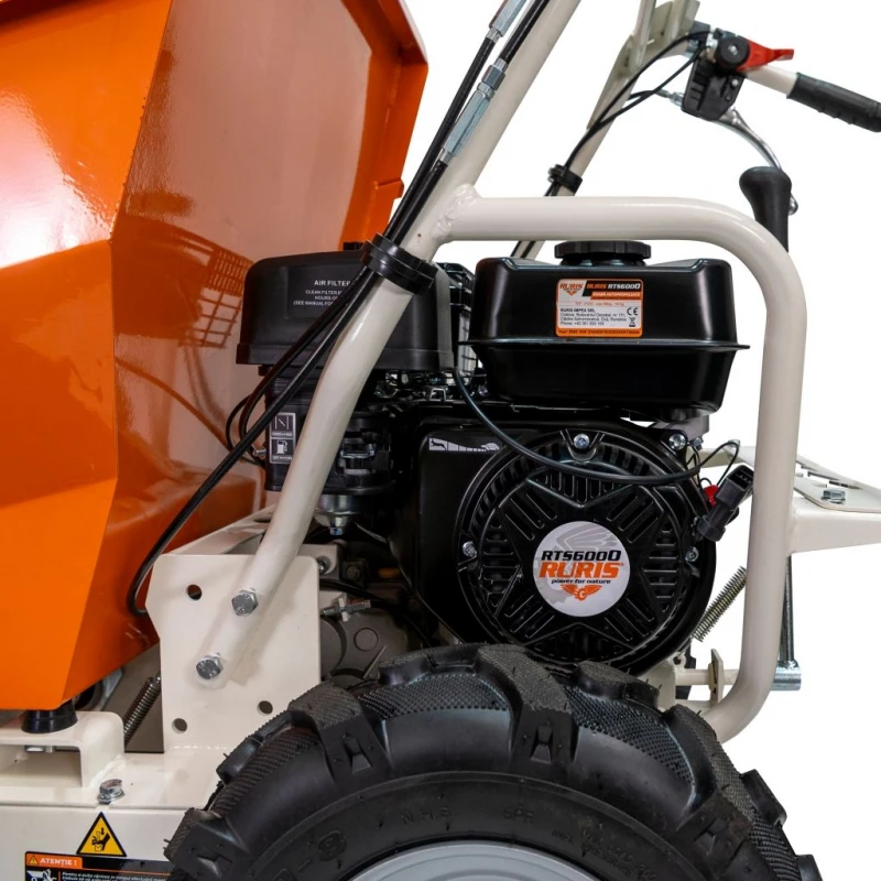 Roaba autopropulsata RURIS RTS 6000, motor benzina 7 CP, 500 kg capacitate, 3+1 trepte, basculare manuala