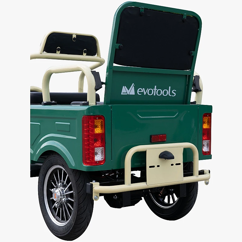 Triciclu electric Evotools TRCC1200, 1200W, baterie 60V20Ah, autonomie 52 KM, viteza maxima de 25 km/h, conform reglementarilor UE, fara permis
