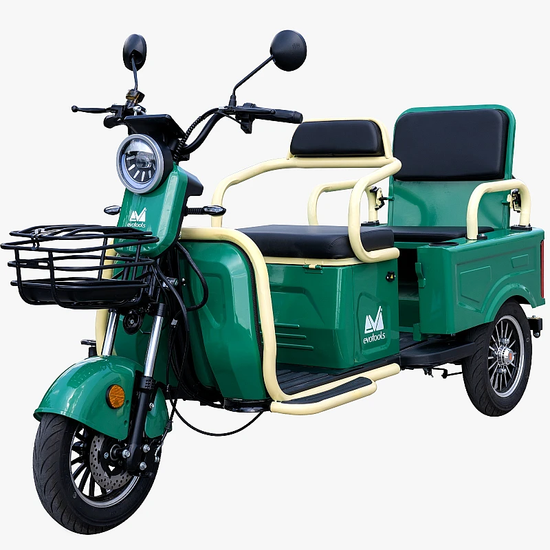 Triciclu electric Evotools TRCC1200, 1200W, baterie 60V20Ah, autonomie 52 KM, viteza maxima de 25 km/h, conform reglementarilor UE, fara permis