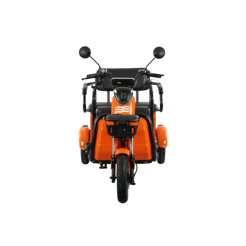 Triciclu electric Blade TRIP X2 2000 W, autonomie pana la 70 km, baterie plumb- acid 72 V 20 Ah, viteza maxima de 25 km/h, conform reglementarilor UE, fara permis, Portocaliu-Negru