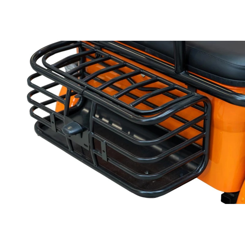 Triciclu electric Blade TRIP X2 2000 W, autonomie pana la 70 km, baterie plumb- acid 72 V 20 Ah, viteza maxima de 25 km/h, conform reglementarilor UE, fara permis, Portocaliu-Negru
