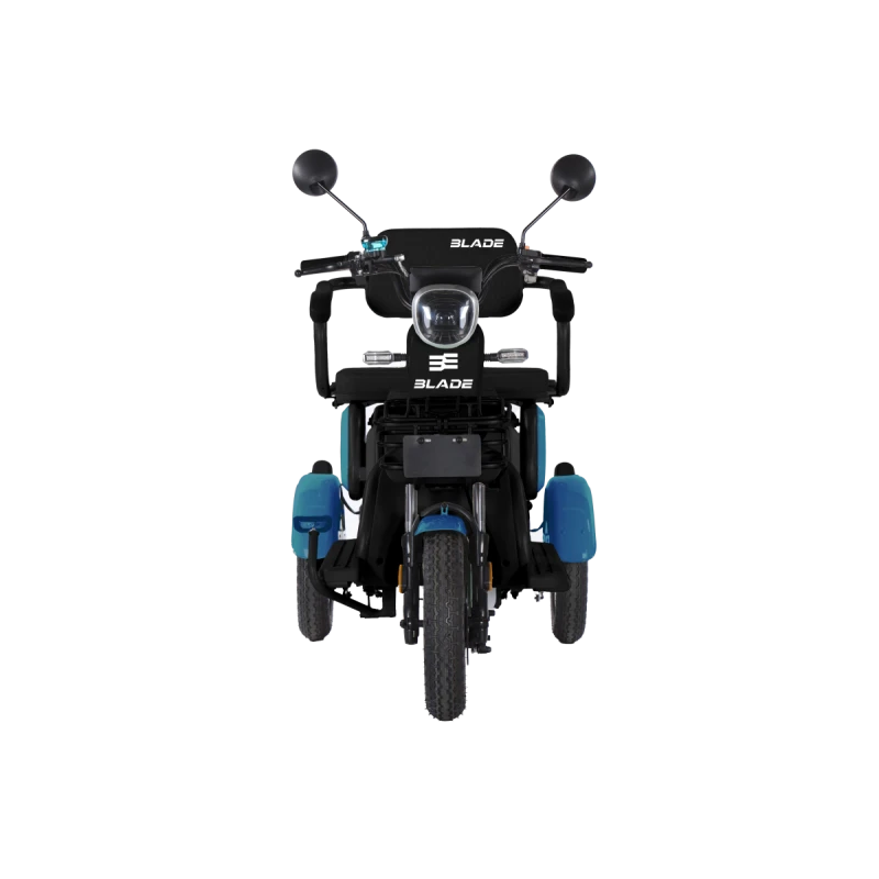 Triciclu electric persoane BLADE VIVA 14, 500W, 60V 20Ah, autonomie 50 km, viteza maxima de 25 km/h, conform reglementarilor UE, fara permis, Albastru-Negru