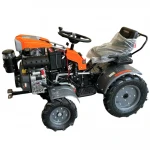 Minitractor Ride-On 4x4 R1200, Evotools PLUS, Motor Diesel KAMA, Pornire Electrica 12 CP, Freze si roti metalice incluse + Remorca Evotools TTS500, pentru minitractor cu grilaj si plasa, capacitate 500 kg