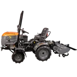 Minitractor Ride On 4x4 R003 Diesel Koop 14 CP pornire electrica tirant hidraulic cu freza motrica EvoTools Plus