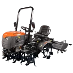 Minitractor Ride On 4x4 R003 Diesel Koop 14 CP pornire electrica tirant hidraulic cu freza motrica EvoTools Plus