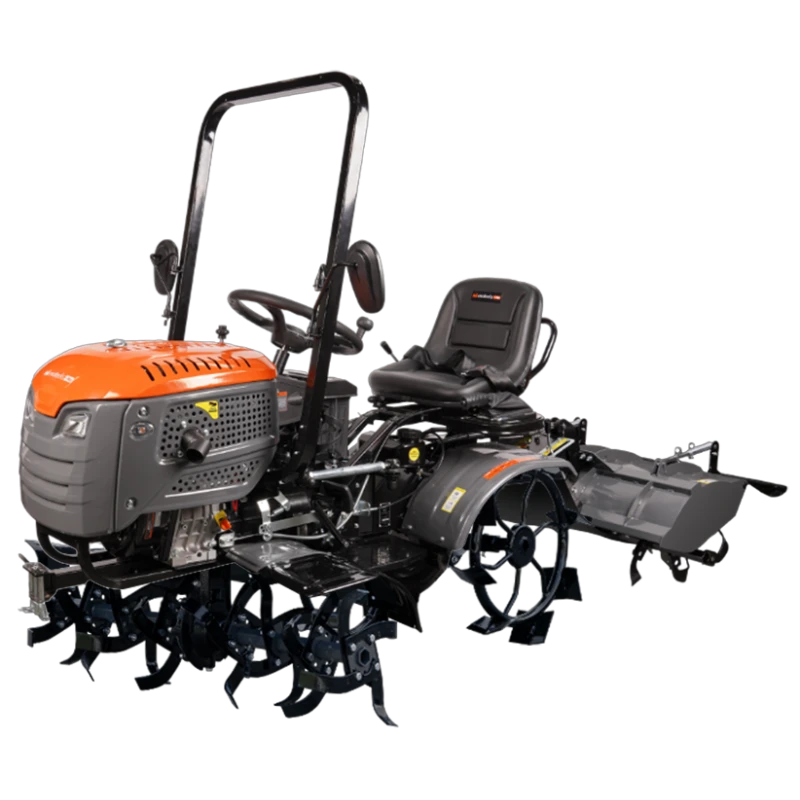 Minitractor Ride On 4x4 R003 Diesel Koop 14 CP pornire electrica tirant hidraulic cu freza motrica EvoTools Plus