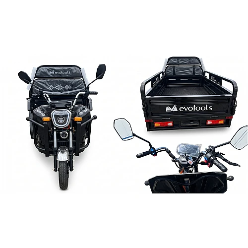 Triciclu Electric Cargo TRCC1000, putere maxima 2000W, 60V/45Ah, Autonomie 72 km, 520 kg, viteza maxima de 25 km/h, conform reglementarilor UE, fara permis