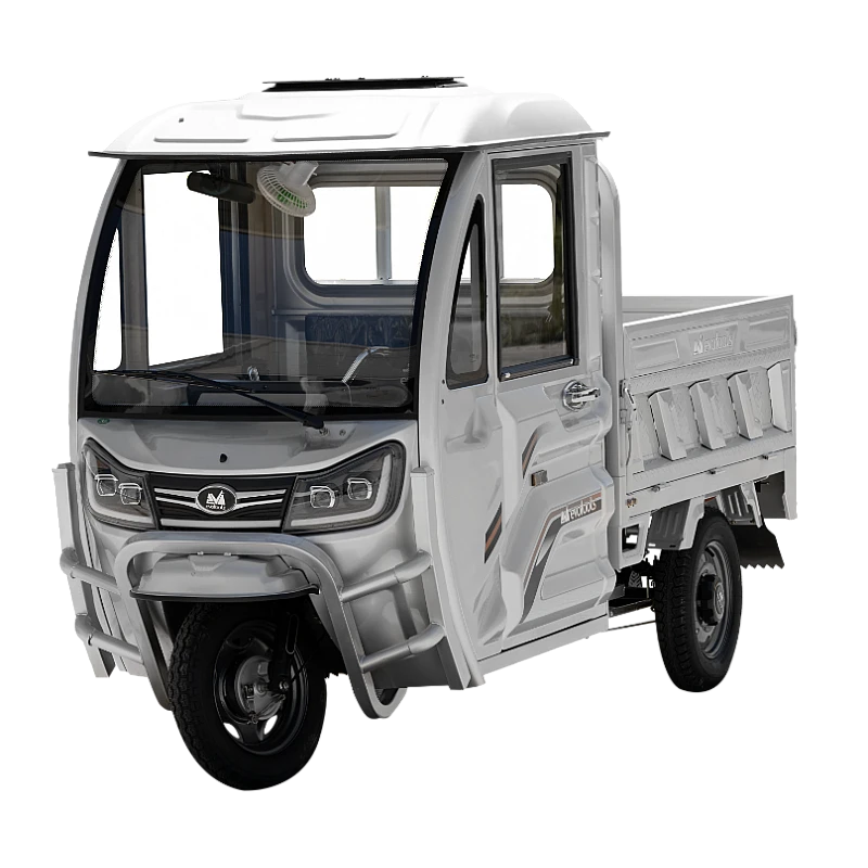 Triciclu Electric Cargo TRCB1500 – putere maxima 3800W, 72V/58Ah, autonomie 60 km, bena basculabila cu piston, 3+R, sarcina totala 776 kg, viteza maxima de 25 km/h, conform reglementarilor UE, fara permis
