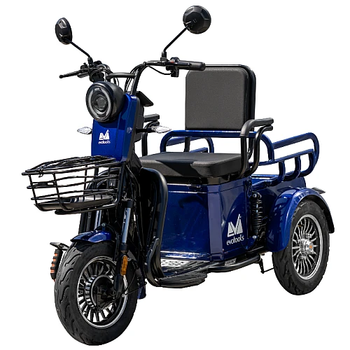 Triciclu Electric pentru Persoane TRP500 Albastru – putere maxima 700W, 48V/20Ah, autonomie 35 km, viteza maxima de 25 km/h, conform reglementarilor UE, fara permis