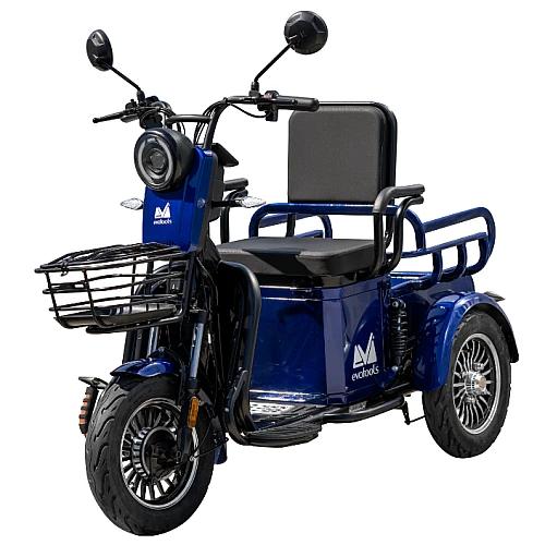 Triciclu Electric pentru Persoane TRP500 Albastru – putere maxima 700W, 48V/20Ah, autonomie 35 km, viteza maxima de 25 km/h, conform reglementarilor UE, fara permis