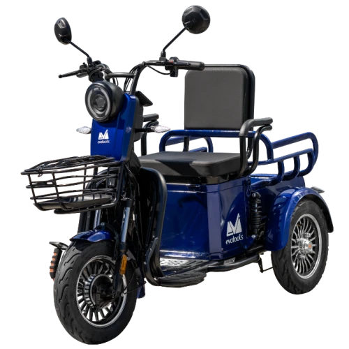 Triciclu Electric pentru Persoane TRP500 Albastru – putere maxima 700W, 48V/20Ah, autonomie 35 km, viteza maxima de 25 km/h, conform reglementarilor UE, fara permis