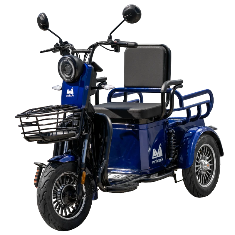 Triciclu Electric pentru Persoane TRP500 Albastru – putere maxima 700W, 48V/20Ah, autonomie 35 km, viteza maxima de 25 km/h, conform reglementarilor UE, fara permis