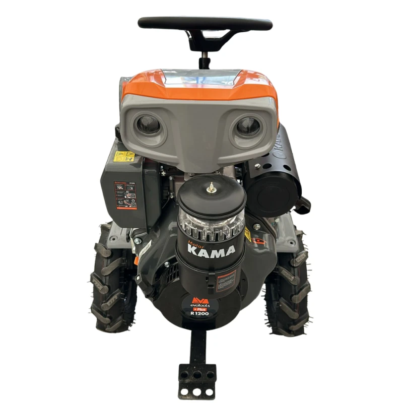 Minitractor Ride-On 4x4 R1200, Evotools PLUS, Motor Diesel KAMA, Pornire Electrica 12 CP, Freze si roti metalice incluse