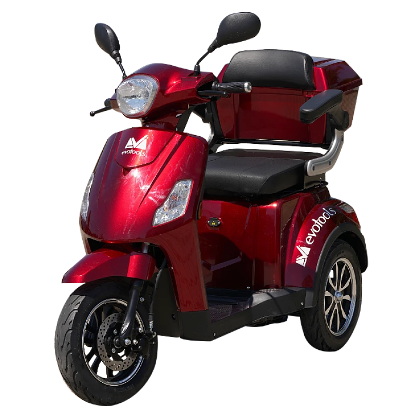 Triciclu electric pentru persoane EvoTools TRP800-1, 800W, autonomie 50 km, viteza maxima de 25 km/h, conform reglementarilor UE, fara permis