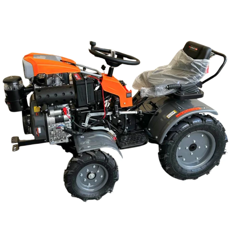 Minitractor Ride-On 4x4 R1200, Evotools PLUS, Motor Diesel KAMA, Pornire Electrica 12 CP, Freze si roti metalice incluse