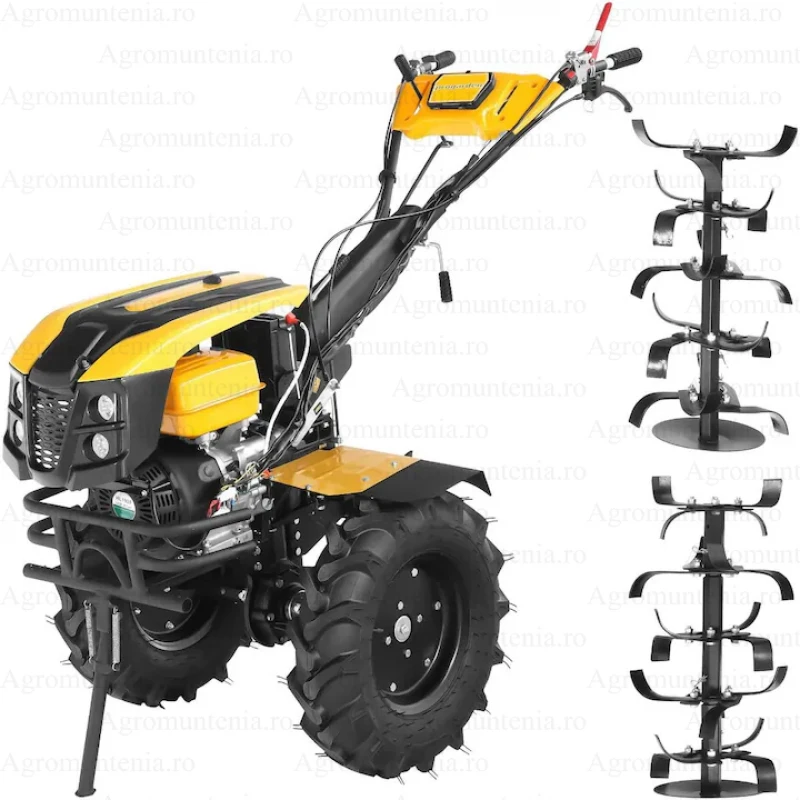 ProGARDEN Campo 1873V2 Alpine motocultor 18CP, 2+1 trepte, 3+1+1 freze, roti 6.00-12, benzina, EU V, pornire electrica, 2 prize putere