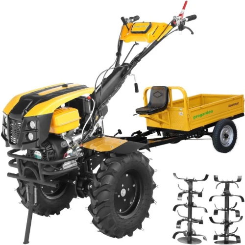 Motocultor cu tractiune 4x4 Progarden Campo 1873V2 Alpine, 18CP, benzina, euro5, pornire electrica, remorca ProGARDEN Campo RM500T, cu tractiune