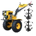 Motocultor 4x4 ProGARDEN Campo 873 Alpine 7CP, 2+1, freze, benzina, roti ATV, 2 prize putere
